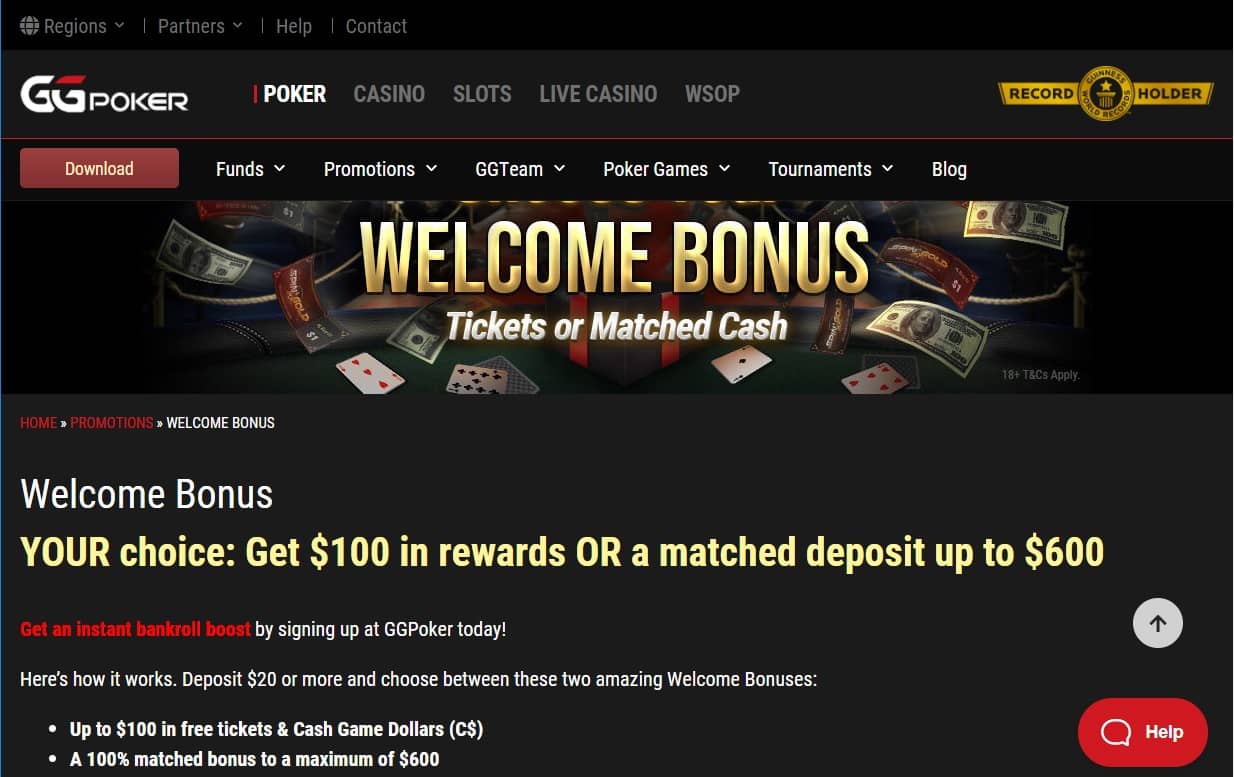 gg poker welcome bonus