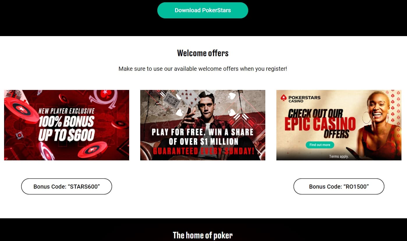 pokerstars bonuses